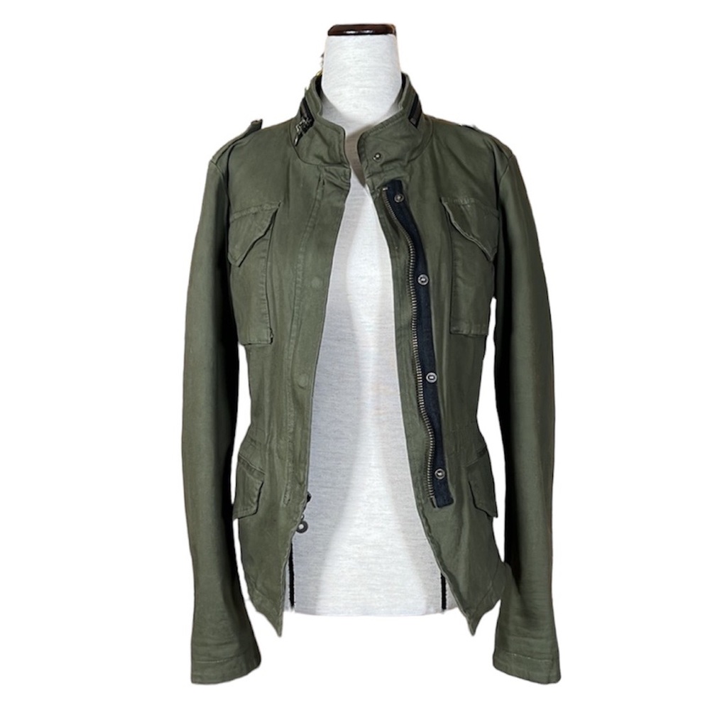 Celebrity Pink Army Green Utility Military Jacket